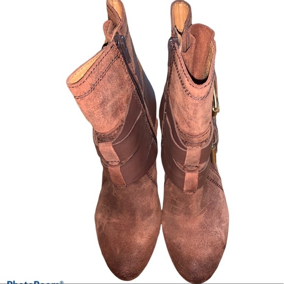 🎠NAYA Fisher Moto Brown Ankle Boots Booties - Picture 6 of 12
